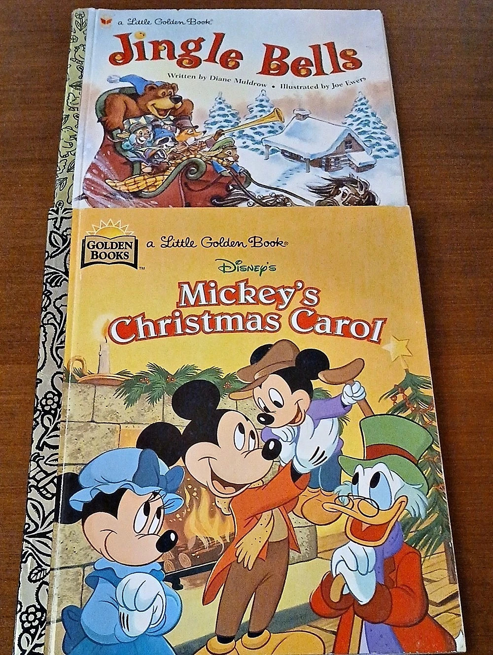 Golden Books Jingle Bells and Mickey's Christmas Carol Disney Christmas Books